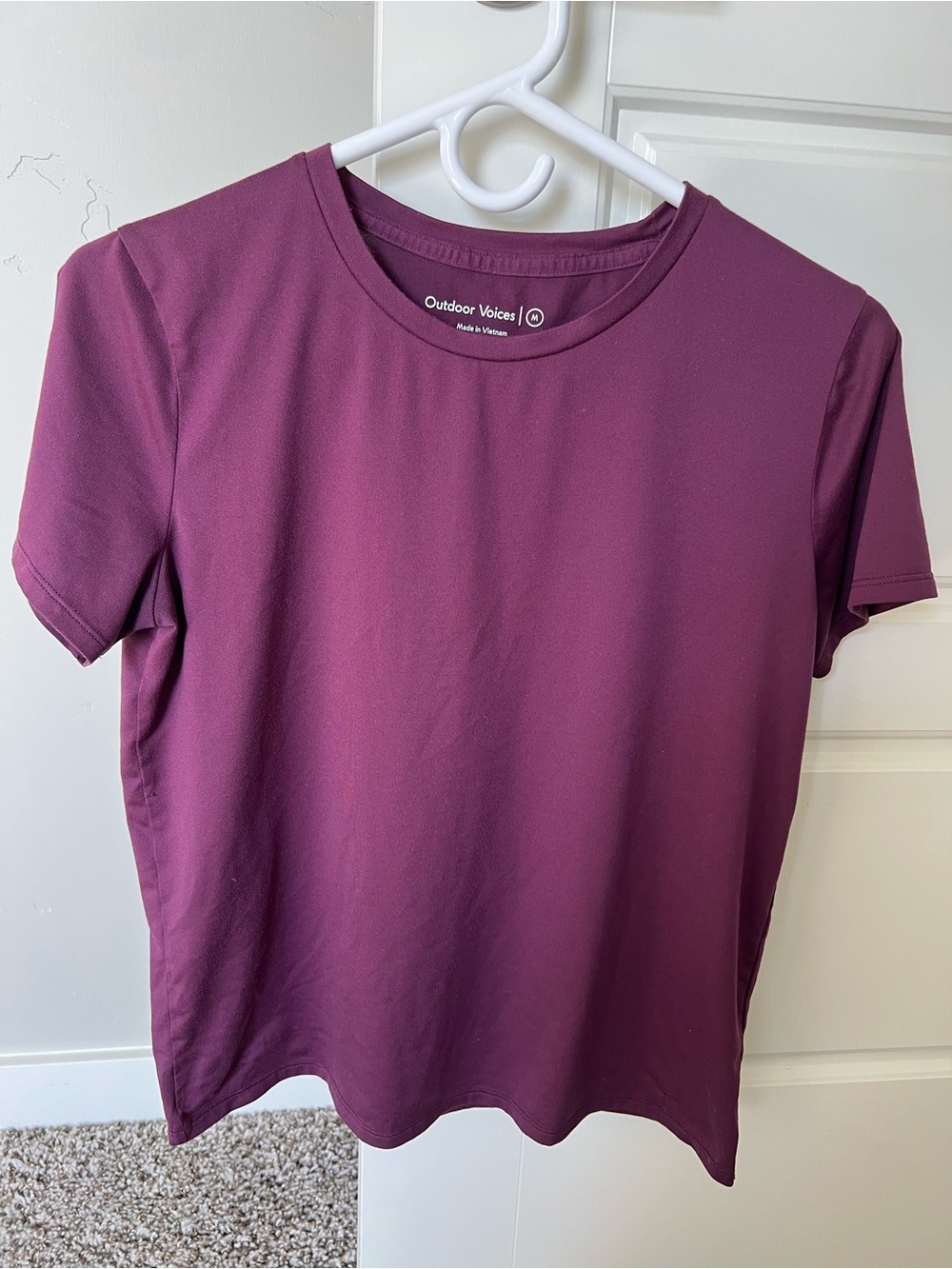 Outdoor Voices Plum Short-Sleeve CloudKnit Crew Tee